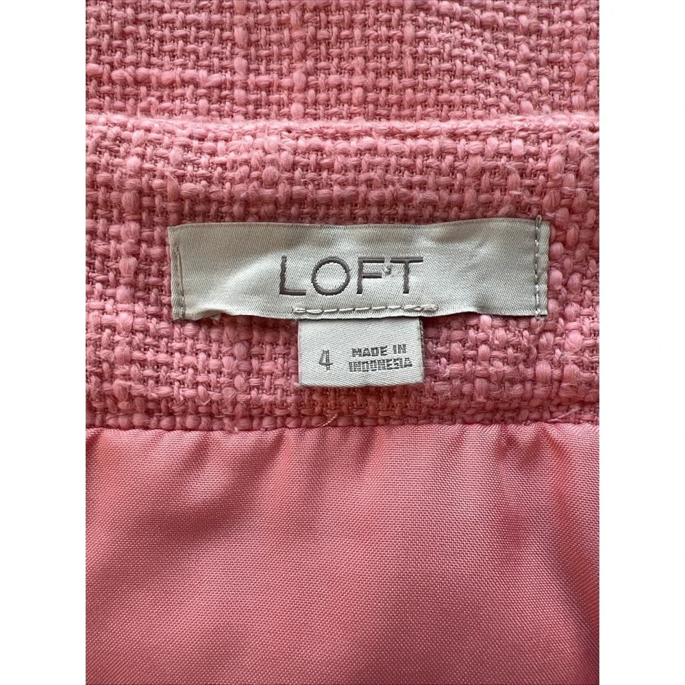 Ann Taylor Skirt LOFT Womens 4 Pink Lace Mini Lined Patch Pocket Feminine Chic